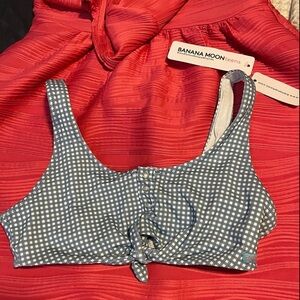Bananamoon Blue Gingham Teen’s Bikini Top